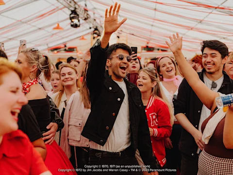Production shot of Secret Cinema - Grease: The Live Experience in Birmingham.
